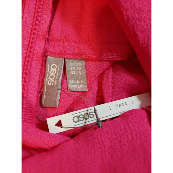 ASOS DESIGN tall double‎ layer cami peg jumpsuit pink size 6T New with tags - Picture 6 of 16